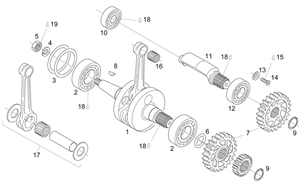 RS 125 eng.122cc 2T NOABS 1996-1998 (APAC, EMEA,
